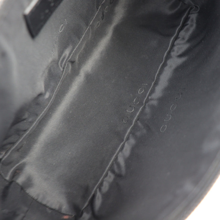 美品 GUCCI グッチ アクセサリーポーチ GGキャンバス ハンドバッグ 039 1103 2123 キャンバス レザー ブラック シルバー金具