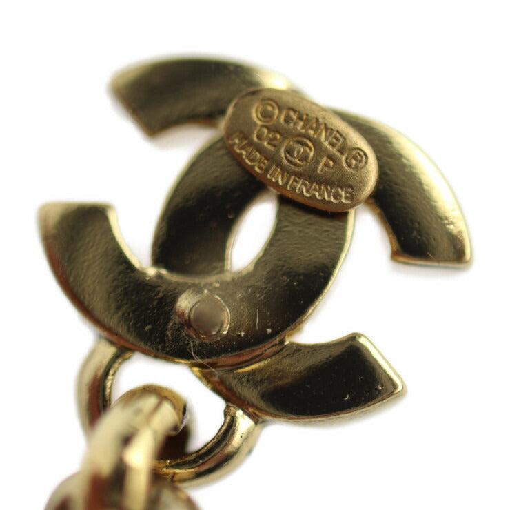 Very good condition CHANEL Mademoiselle earrings A13435 metal gold Coco mark swing doll motif 02P