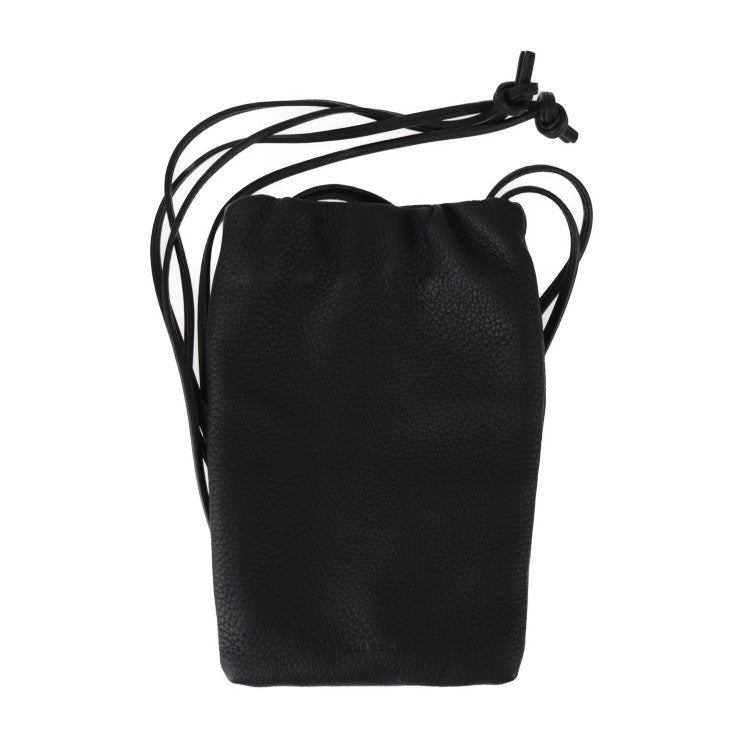 超美品 THE ROW ザ ロウ BOURSE PHONE CASE ブルス フォンケース ショルダーバッグ W1418 L97 レザー ブラック スマホケース マルチポシェット ミニバッグ