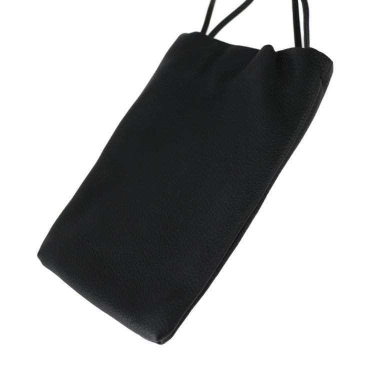 超美品 THE ROW ザ ロウ BOURSE PHONE CASE ブルス フォンケース ショルダーバッグ W1418 L97 レザー ブラック スマホケース マルチポシェット ミニバッグ