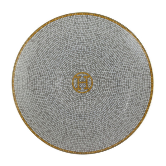 新品未使用展示品 HERMES エルメス パンプレート モザイク 24 食器 P026012P 磁器 ポーセリン ゴールド ヴァンキャトル 皿 ペア 洋食器 16cm