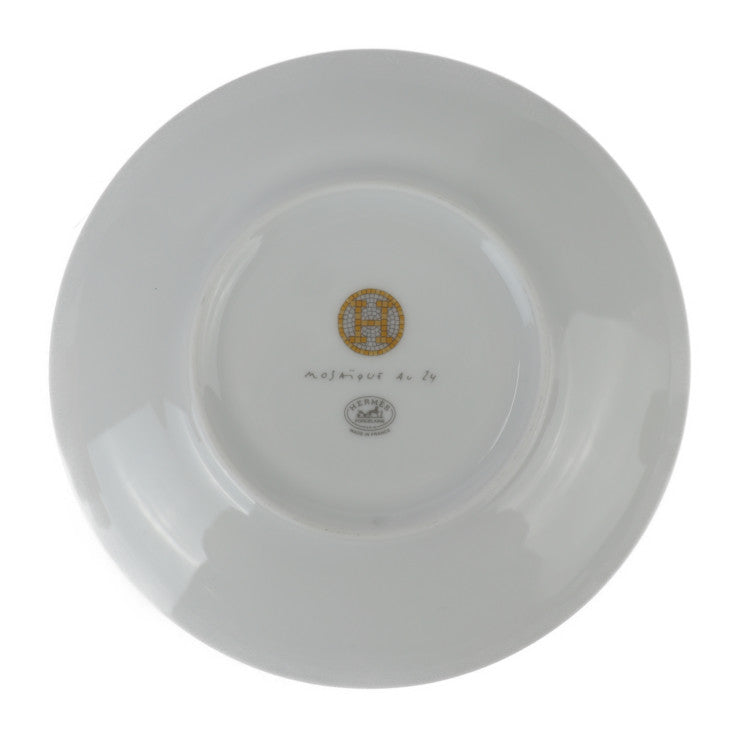 新品未使用展示品 HERMES エルメス パンプレート モザイク 24 食器 P026012P 磁器 ポーセリン ゴールド ヴァンキャトル 皿 ペア 洋食器 16cm