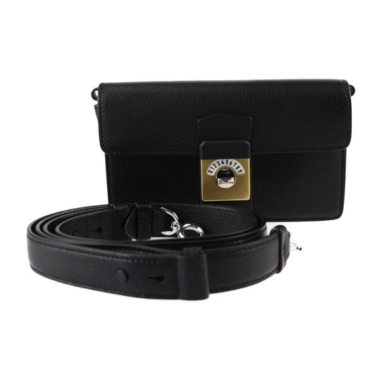 新品未使用展示品 Maison Margiela メゾン マルジェラ NEW LOCK Horizontal ニュー ロック ホリゾンタル ショルダーバッグ SB1WD0002 キャンバス レザー ヤギ革 ホワイト ブラック シルバー金具 2WAY クラッチバッグ クロスボディ ポシェット ヤギ革