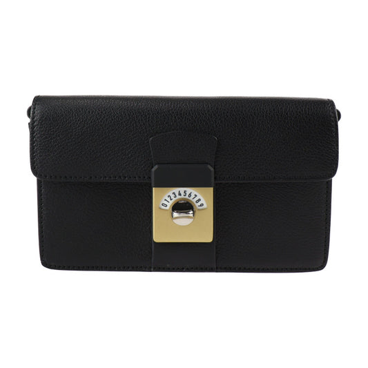 新品未使用展示品 Maison Margiela メゾン マルジェラ NEW LOCK Horizontal ニュー ロック ホリゾンタル ショルダーバッグ SB1WD0002 キャンバス レザー ヤギ革 ホワイト ブラック シルバー金具 2WAY クラッチバッグ クロスボディ ポシェット ヤギ革