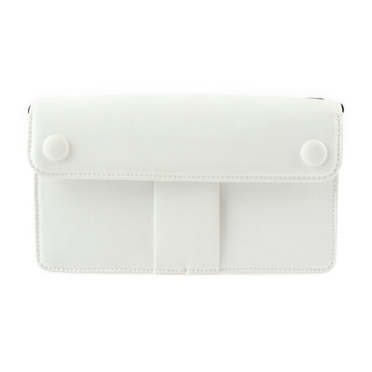 新品未使用展示品 Maison Margiela メゾン マルジェラ NEW LOCK Horizontal ニュー ロック ホリゾンタル ショルダーバッグ SB1WD0002 キャンバス レザー ヤギ革 ホワイト ブラック シルバー金具 2WAY クラッチバッグ クロスボディ ポシェット ヤギ革