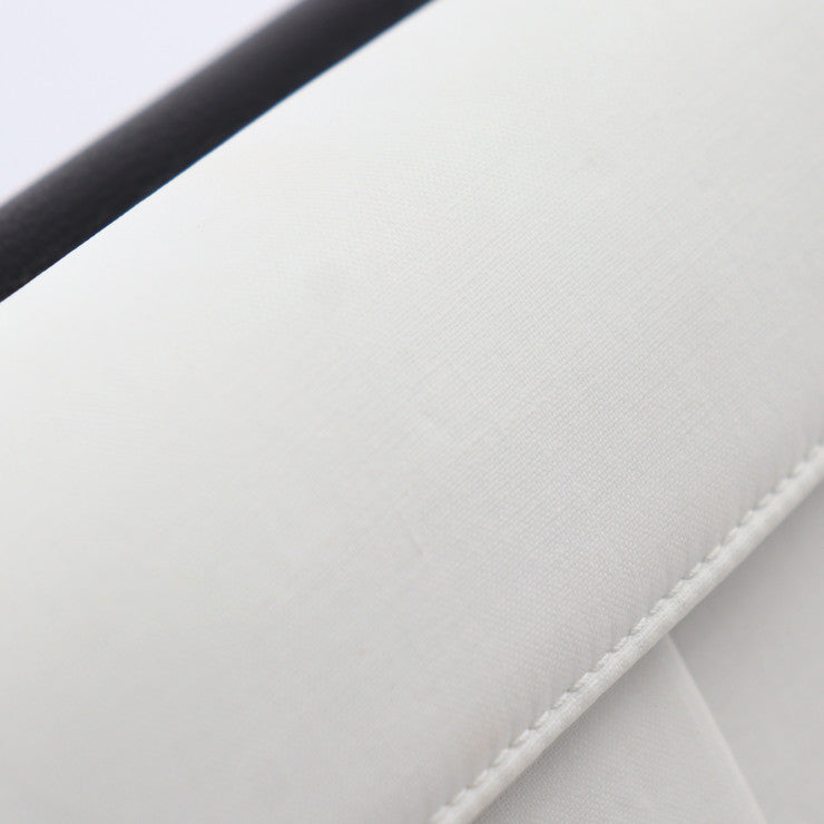 新品未使用展示品 Maison Margiela メゾン マルジェラ NEW LOCK Horizontal ニュー ロック ホリゾンタル ショルダーバッグ SB1WD0002 キャンバス レザー ヤギ革 ホワイト ブラック シルバー金具 2WAY クラッチバッグ クロスボディ ポシェット ヤギ革