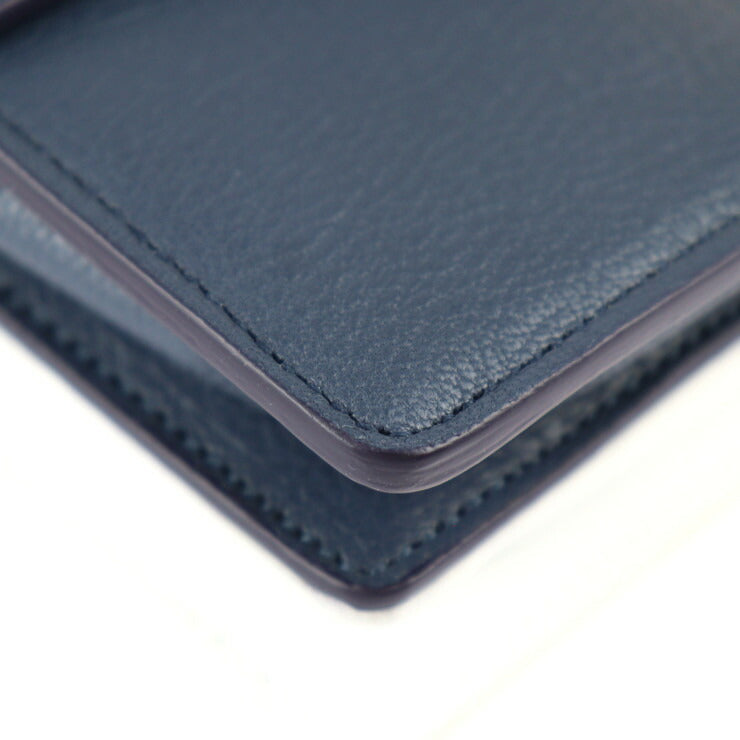 新品未使用展示品 Maison Margiela メゾン マルジェラ NEW LOCK Horizontal ニュー ロック ホリゾンタル ショルダーバッグ SB1WD0002 キャンバス レザー ヤギ革 ホワイト ネイビー系 シルバー金具 2WAY クラッチバッグ クロスボディ ポシェット ヤギ革