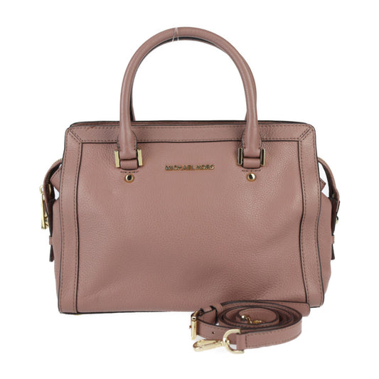 超美品 Michael Kors マイケルコース COLLINS MD コリンズ ミディアム サッチェル ハンドバッグ 30F5GIES1L レザー ピンク系 ゴールド金具 2WAY ショルダーバッグ トートバッグ