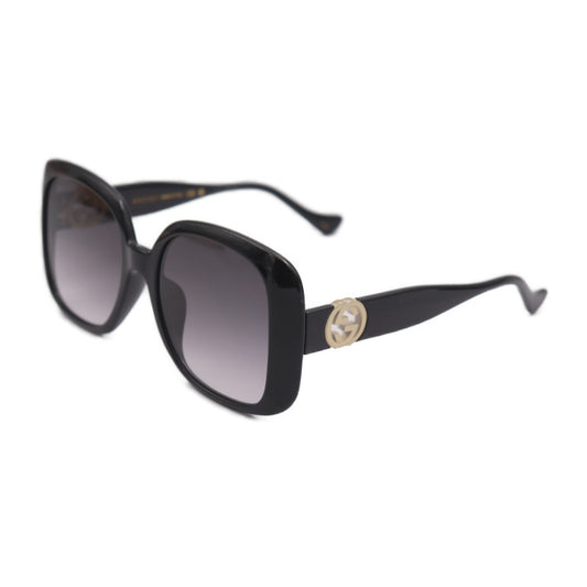 新品未使用展示品 GUCCI グッチ インターロッキングG サングラス GG1029SA 007 表記サイズ 57□19-145 XL アセテート ブラック ゴールド金具 アジアンフィット スクエア