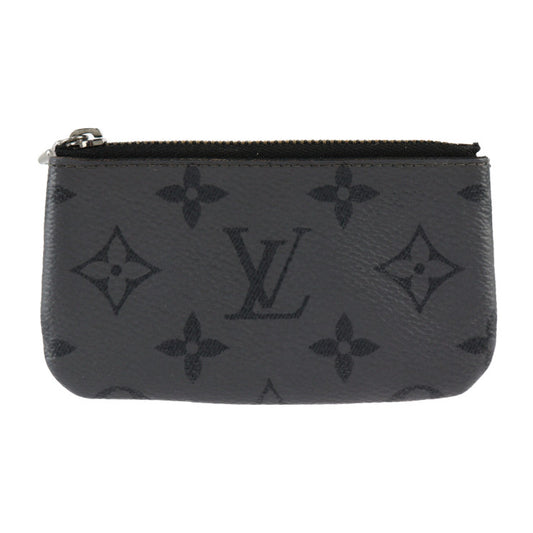 美品 LOUIS VUITTON ルイ ヴィトン ポシェット クレ モノグラム エクリプス コインケース M80905 PVC レザー ブラック グレー シルバー金具 小銭入れ ビトン リバース
