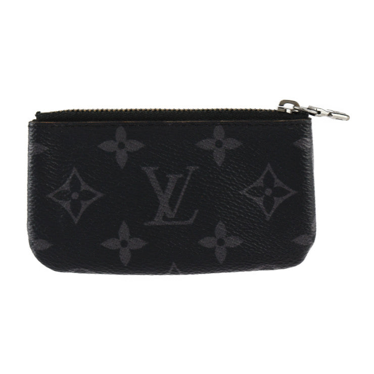 美品 LOUIS VUITTON ルイ ヴィトン ポシェット クレ モノグラム エクリプス コインケース M80905 PVC レザー ブラック グレー シルバー金具 小銭入れ ビトン リバース