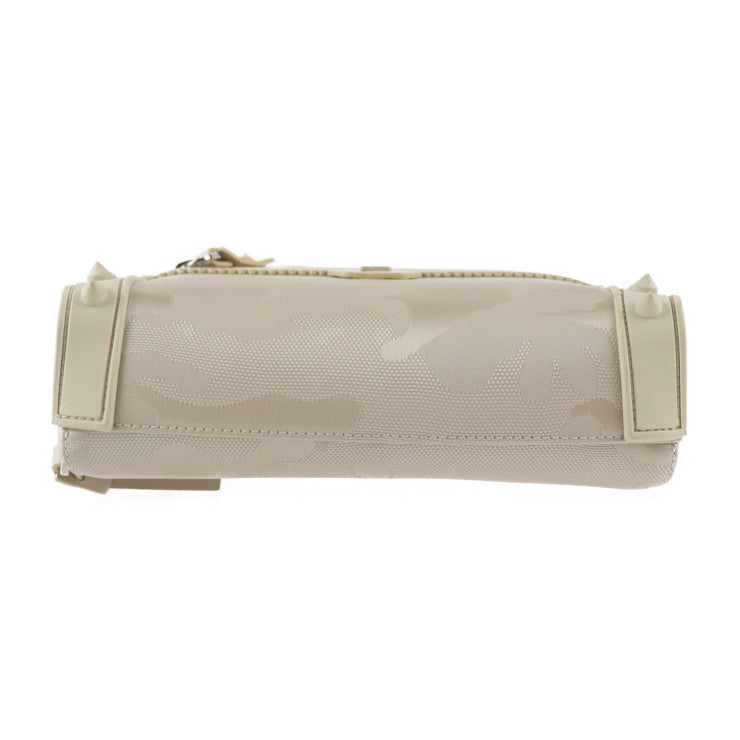 超美品 Christian Louboutin クリスチャンルブタン クロスボディバッグ Loubitown ショルダーバッグ 1225154 キャンバス ラバー ベージュ系 ポシェット カモフラ スパイクスタッズ