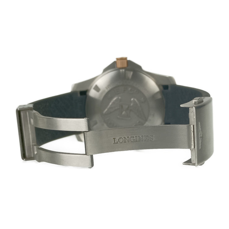 Good condition LONGINES Longines watch HYDROCONQUEST Automatic L3.781.3.58.9 Silver Pink gold Black dial Stainless steel Rubber Men's Automatic Date