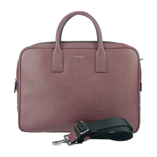 超美品 Michael Kors マイケルコース ビジネスバッグ ブリーフケース 37T7LWRA3L ボルドー系 レザー ユニセックス 2WAY ショルダーバッグ 書類鞄