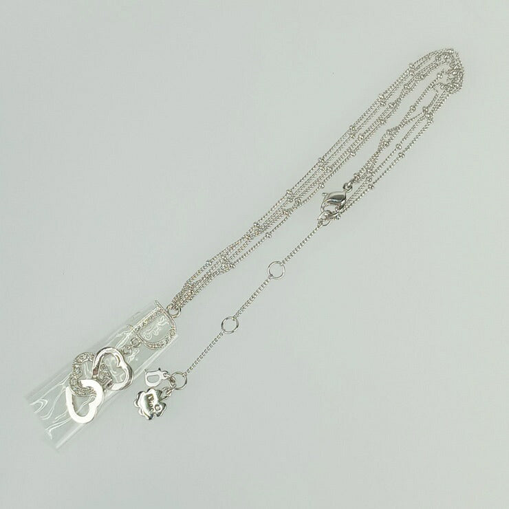新品未使用展示品 Dior ディオール ネックレス HEART Collier ハートモチーフネックレス Ｄ22953HRT シルバー メタル ラインストーン レディース チョーカー CDロゴ