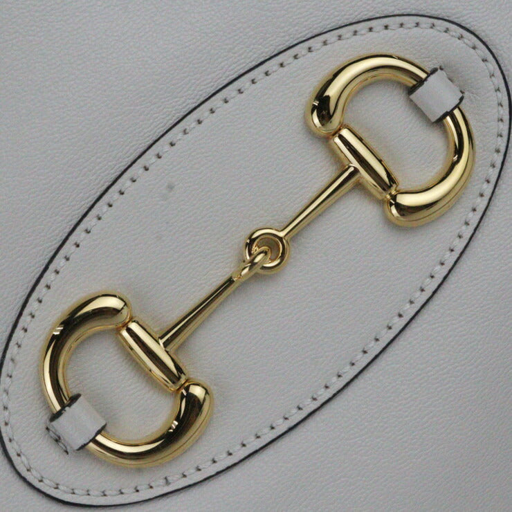 超美品 GUCCI グッチ ホースビット 1955 ミディアム トートバッグ ハンドバッグ 621144 レザー アイボリー系 ゴールド金具 2WAY ショルダーバッグ チェーン