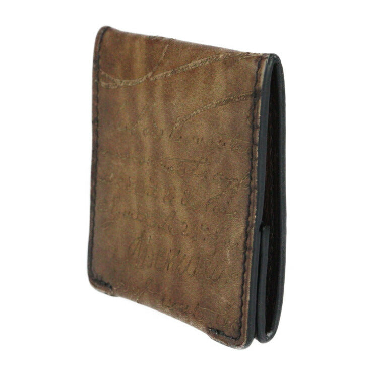 美品 Berluti ベルルッティ オリジン コインケース - ヴェネチアンレザー ブラウン 小銭入れ スクリット カリグラフィ—