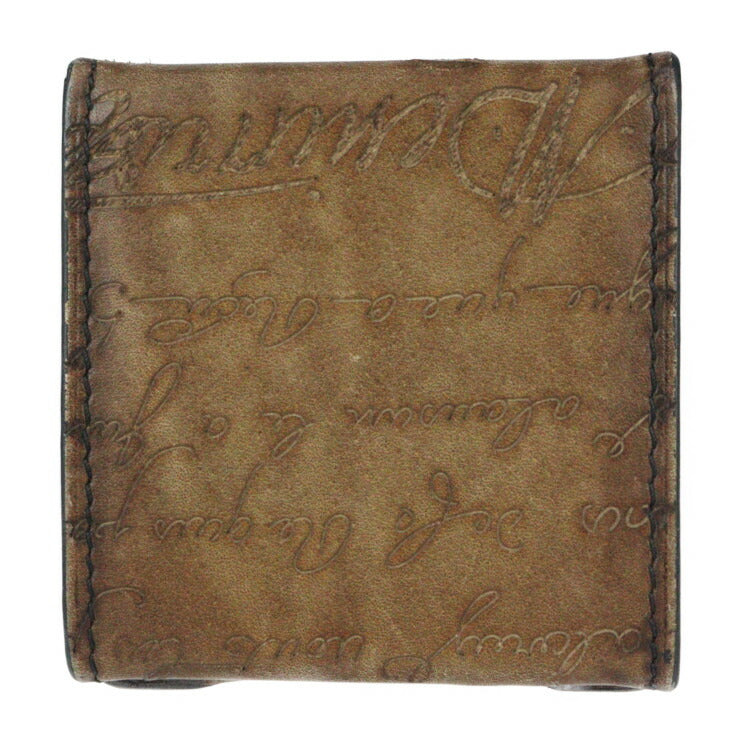 美品 Berluti ベルルッティ オリジン コインケース - ヴェネチアンレザー ブラウン 小銭入れ スクリット カリグラフィ—