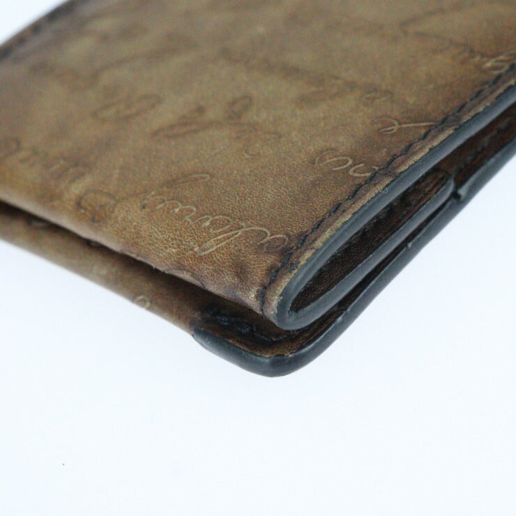 美品 Berluti ベルルッティ オリジン コインケース - ヴェネチアンレザー ブラウン 小銭入れ スクリット カリグラフィ—