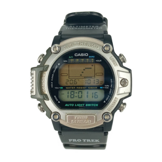 CASIO Casio Watch PROTREK PRT-30 Silver Gray Black Stainless Steel Men's Quartz Digital