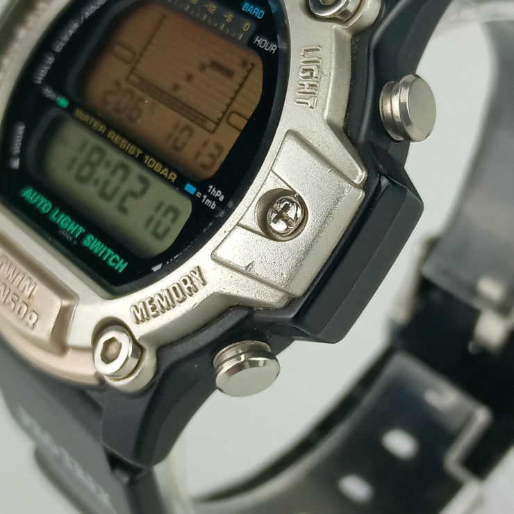 CASIO Casio Watch PROTREK PRT-30 Silver Gray Black Stainless Steel Men's Quartz Digital