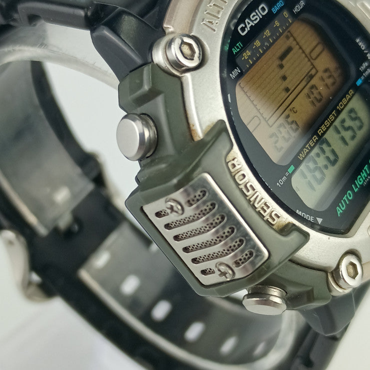 CASIO Casio Watch PROTREK PRT-30 Silver Gray Black Stainless Steel Men's Quartz Digital