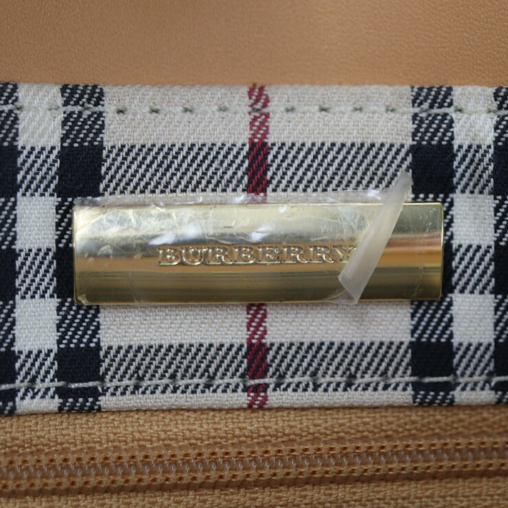 BURBERRY バーバリー トートバッグ ハンドバッグ YD 4351 09 レザー キャメル系 ゴールド金具 ショルダーバッグ