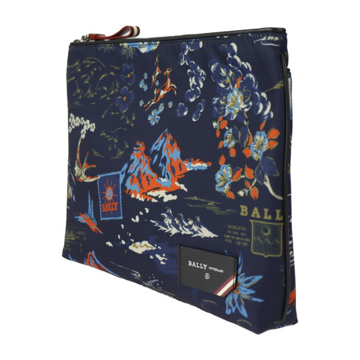 新品未使用展示品 BALLY バリー セカンドバッグ クラッチバッグ FHOLLER.NPR/27 ファブリック MULTI BLUE SKY ブルー 総柄 ナイロン