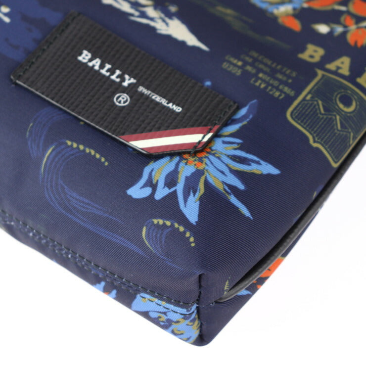 新品未使用展示品 BALLY バリー セカンドバッグ クラッチバッグ FHOLLER.NPR/27 ファブリック MULTI BLUE SKY ブルー 総柄 ナイロン