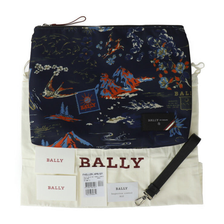 新品未使用展示品 BALLY バリー セカンドバッグ クラッチバッグ FHOLLER.NPR/27 ファブリック MULTI BLUE SKY ブルー 総柄 ナイロン
