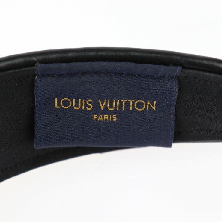 超美品 LOUIS VUITTON ルイ ヴィトン カチューシャ ヘッドバンド・ラフィア ヘアアクセサリー その他ファッション雑貨 M77534 ラフィア シルク レザー ベージュ ノワール ブラック LVサークル