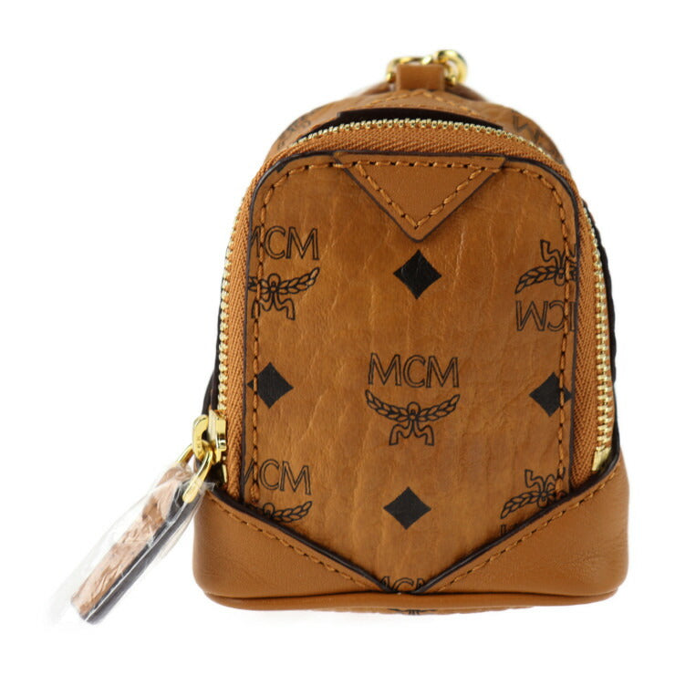 新品未使用展示品 MCM エムシーエム AirPods Charms エアポッズチャーム その他小物 MXZASV114CO レザー キャメル ゴールド金具 ポーチ ケース