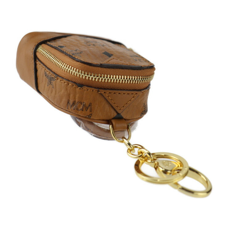 新品未使用展示品 MCM エムシーエム AirPods Charms エアポッズチャーム その他小物 MXZASV114CO レザー キャメル ゴールド金具 ポーチ ケース