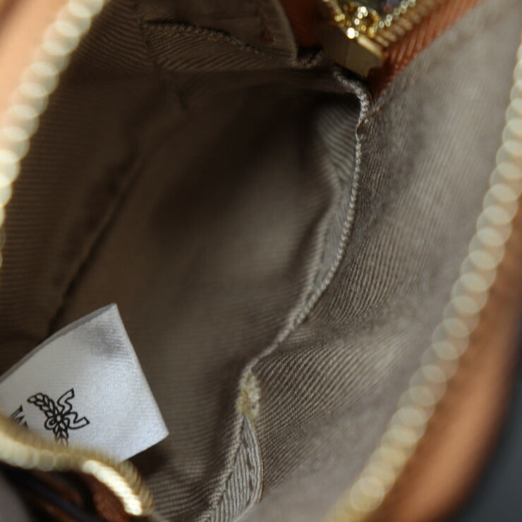 新品未使用展示品 MCM エムシーエム AirPods Charms エアポッズチャーム その他小物 MXZASV114CO レザー キャメル ゴールド金具 ポーチ ケース