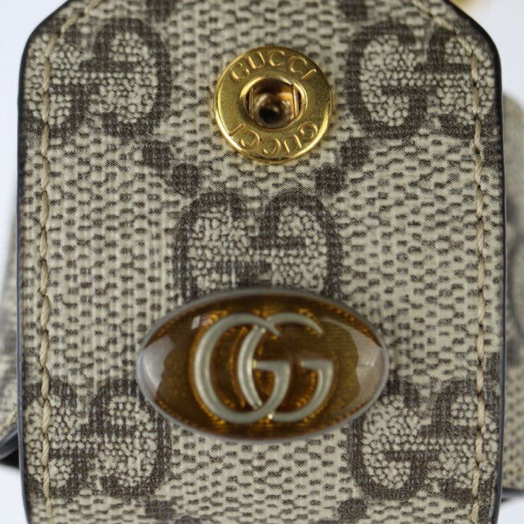 超美品 GUCCI グッチ AirPodsケース オフィディア その他小物 596720 GGスプリームキャンバス ベージュ ブラウン ゴールド金具