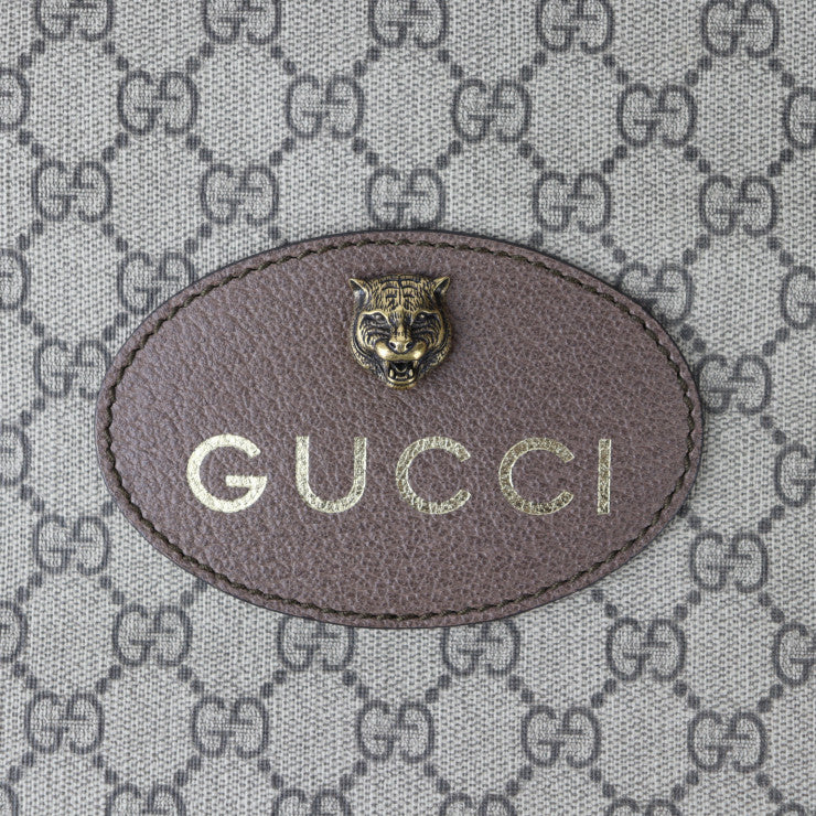 美品 GUCCI グッチ ドローストリングバッグパック GGスプリーム アングリーキャット リュック・デイパック 473872 PVC レザー ベージュ イエロー ブラウン キャットヘッド アングリーキャット タイガー
