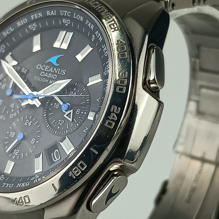 CASIO カシオ 腕時計 OCEANUS オシアナス OCW-T600TD-1AJF シルバー ブラック文字盤 チタン メンズ ソーラー電波