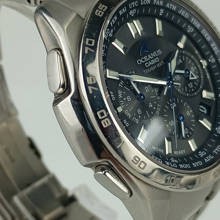 CASIO カシオ 腕時計 OCEANUS オシアナス OCW-T600TD-1AJF シルバー ブラック文字盤 チタン メンズ ソーラー電波