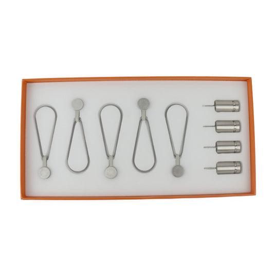 新品未使用展示品 HERMES エルメス FIXATION CARRE BOITIER その他ファッション雑貨 019012S メタル マットシルバー スカーフ用ハンギングセット 壁取付 マグネット式 スカーフホルダー