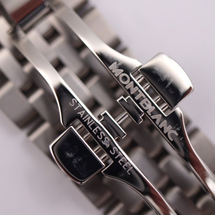 新古未使用展示品 MONTBLANC モンブラン 1858 ジオスフェール 腕時計 MB125567 チタン ステンレススチール セラミック シルバー ブルー文字盤 自動巻き デイト