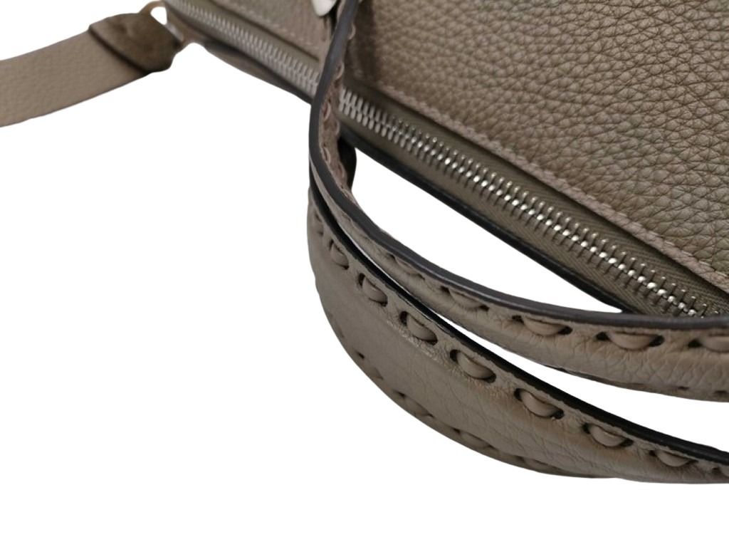 FENDI フェンディ ハンドバッグ バイ ザ ウェイ セレリア ラージ 8BL156 グレージュ系 レザー レディース シルバー金具 美品