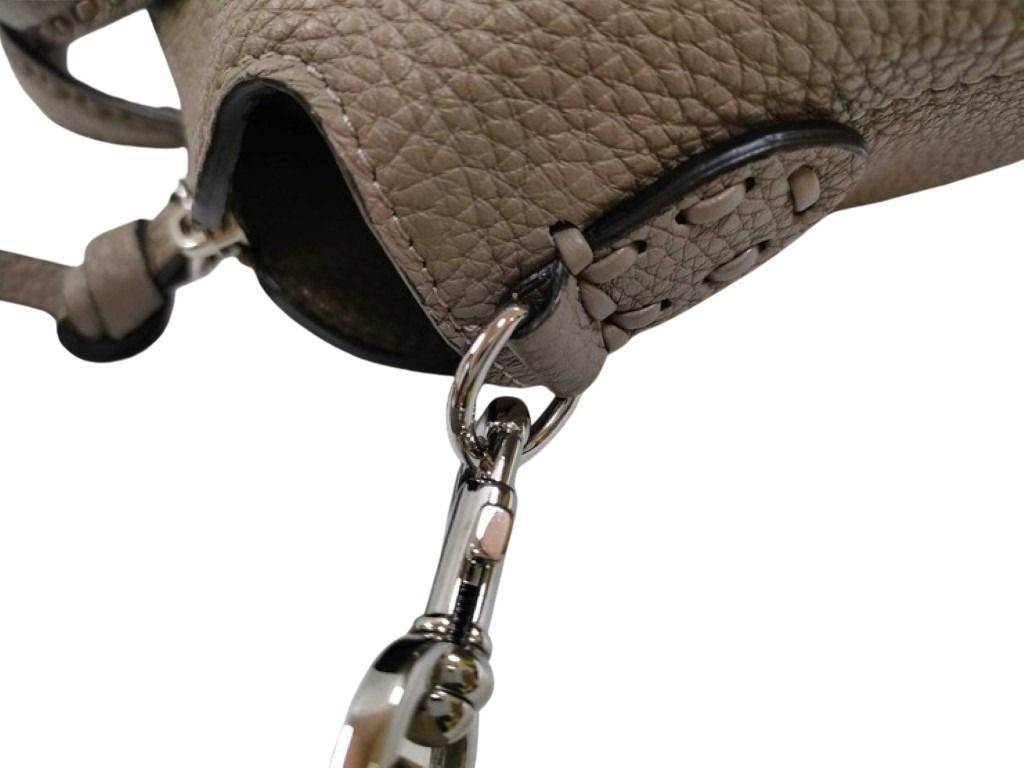 FENDI フェンディ ハンドバッグ バイ ザ ウェイ セレリア ラージ 8BL156 グレージュ系 レザー レディース シルバー金具 美品
