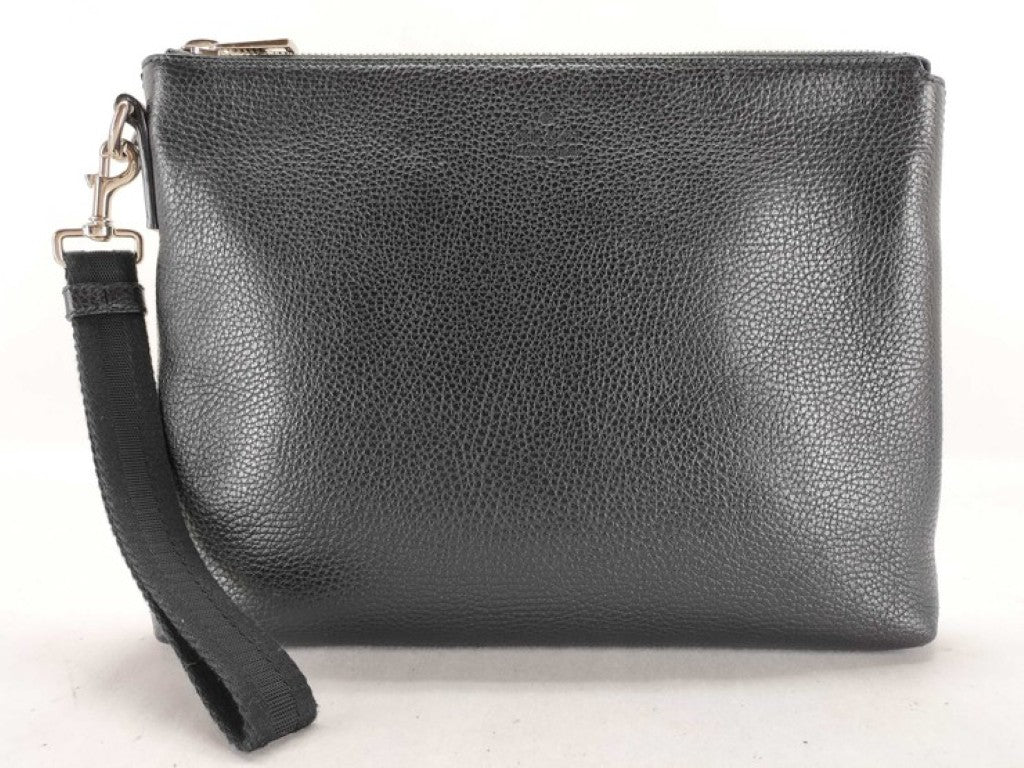 GUCCI グッチ クラッチバッグ コスモポリス 387075 ブラック系 レザー メンズ セカンドバッグ 美品
