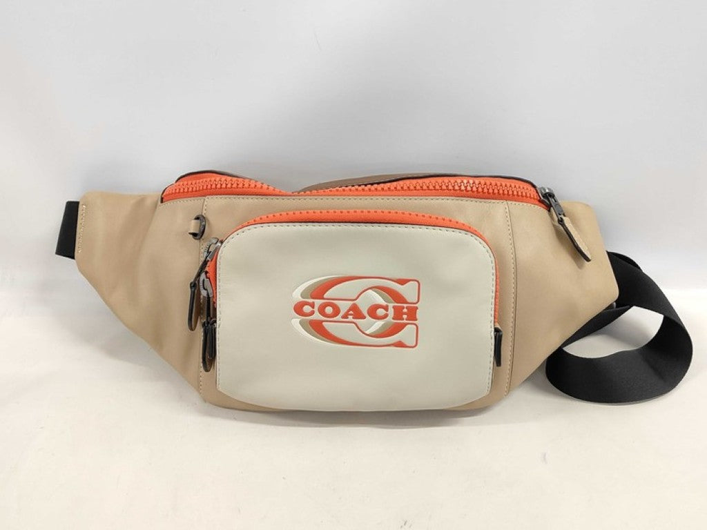 COACH コーチ ボディバッグ トラック ベルトバッグ CH110 マルチカラー系 レザー ユニセックス ウエストバッグ 美品