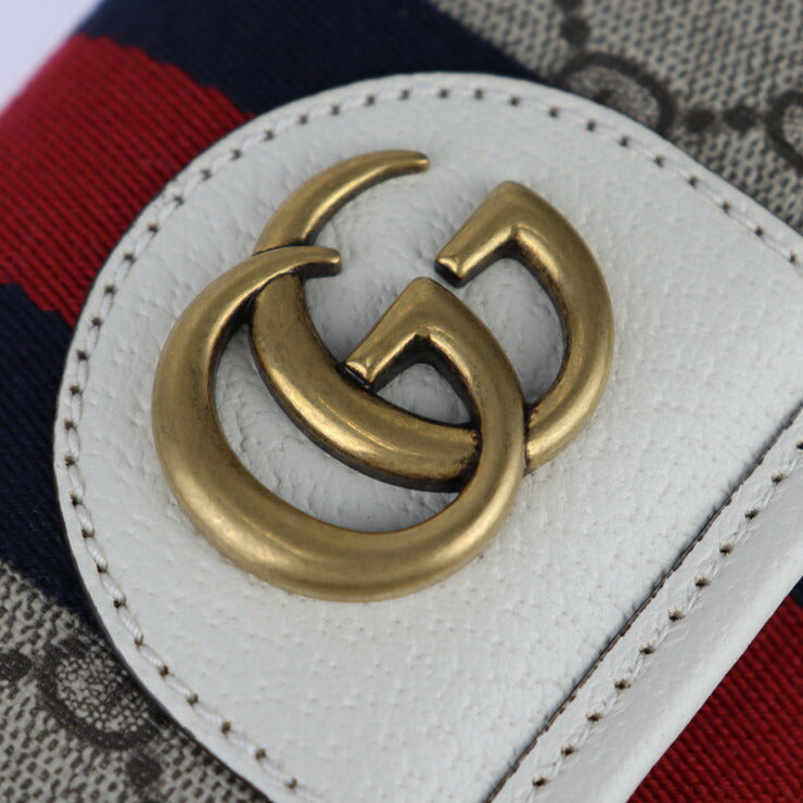 新品未使用展示品 GUCCI グッチ GG スモール ベルトバッグ オフィディア ウエストバッグ 674081 表記サイズ 110・44 GGスプリームキャンバス レザー ベージュ ホワイト ゴールド金具 ウェブ ストライプ