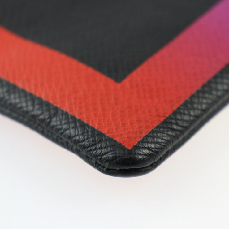 美品 LOUIS VUITTON ルイ ヴィトン ポシェット A4 チェーン タイガ セカンドバッグ M30347 レザー ブラック レインボー クラッチバッグ ポーチ ビトン