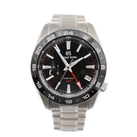 新品未使用展示品 SEIKO セイコー スプリングドライブ GMT グランドセイコー スポーツコレクション 腕時計 SBGE253  ステンレススチール セラミックス シルバー ブラック文字盤 自動巻き GS 9R66-0BB0 パワーリザーブ
