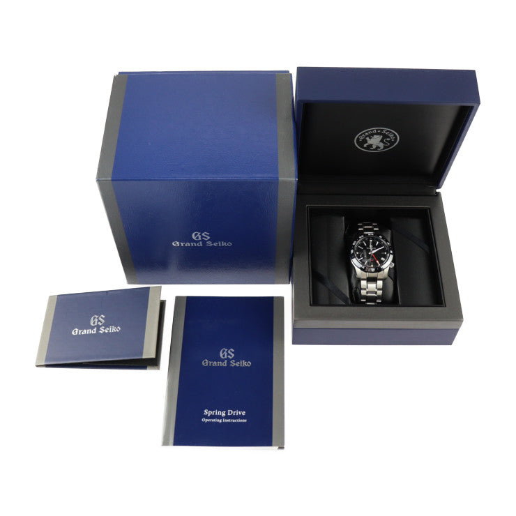 新品未使用展示品 SEIKO セイコー スプリングドライブ GMT グランドセイコー スポーツコレクション 腕時計 SBGE253  ステンレススチール セラミックス シルバー ブラック文字盤 自動巻き GS 9R66-0BB0 パワーリザーブ