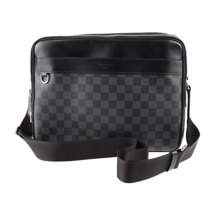 美品 LOUIS VUITTON ルイ ヴィトン トロカデロ メッセンジャーMM ダミエグラフィット ショルダーバッグ N40088 PVC レザー グレー ブラック シルバー金具 ビトン