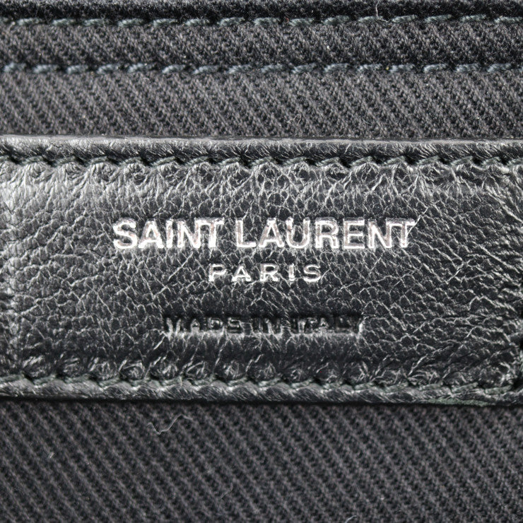 美品 SAINT LAURENT PARIS サンローランパリ リヴ ゴーシュ トートバッグ 587273 レザー ブラック シルバー金具 ハンドバッグ